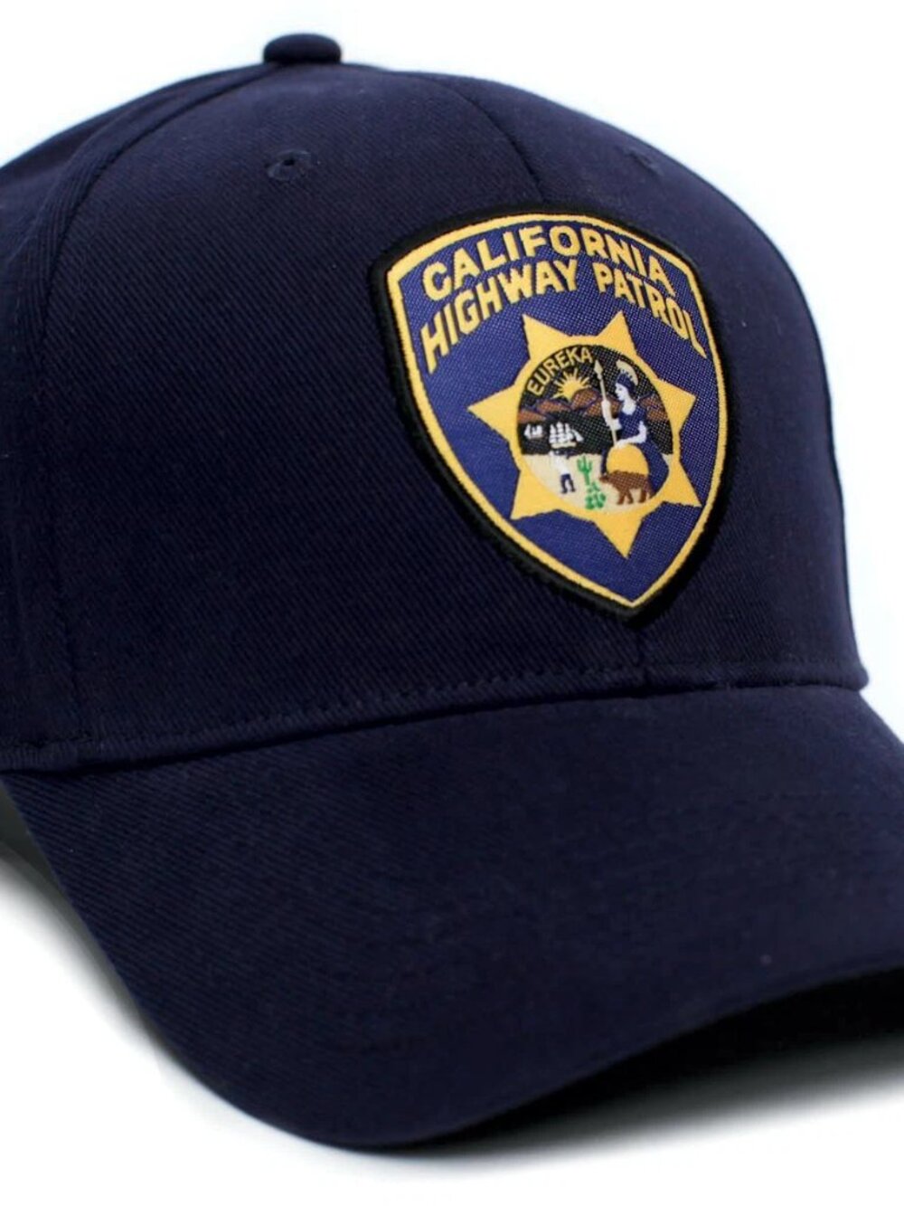 California Highway Patrol CHP Hat Eureka Badge Applique Baseball Cap Navy Blue